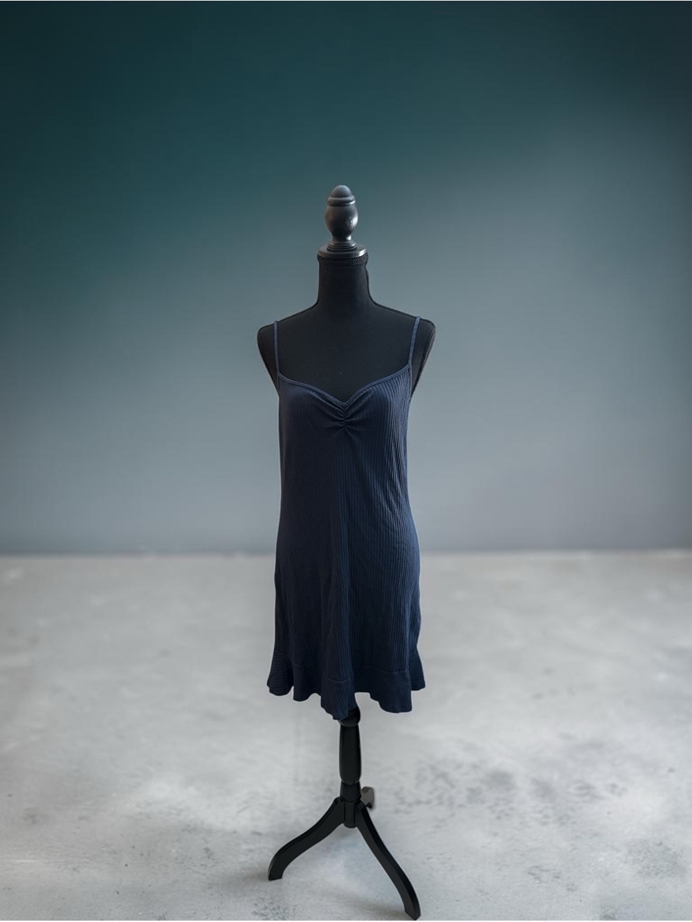 Volcom Navy Ribbed Slip Dress with Spaghetti Straps